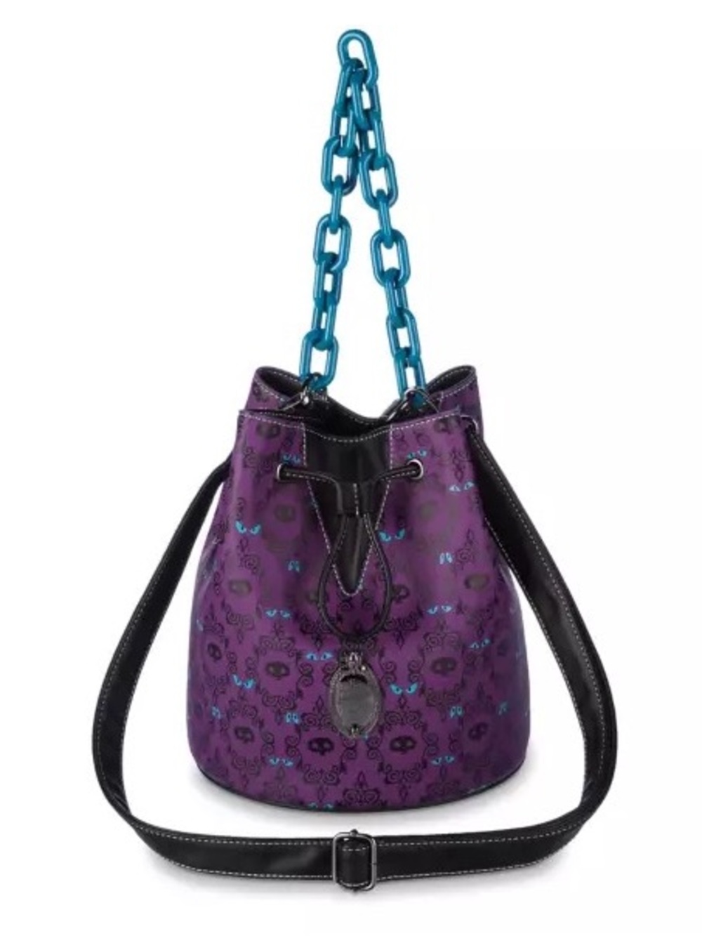 Loungefly Purple Bucket Bag with Teal Chain Strap